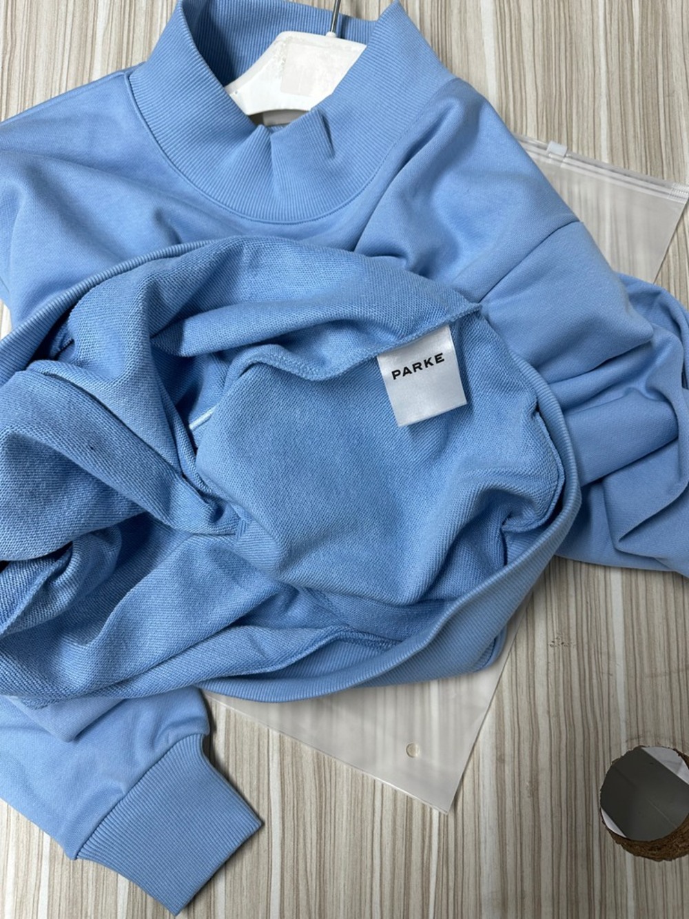 Parke Lettered Light Blue Crewneck Sweatshirt - Picture 7 of 8